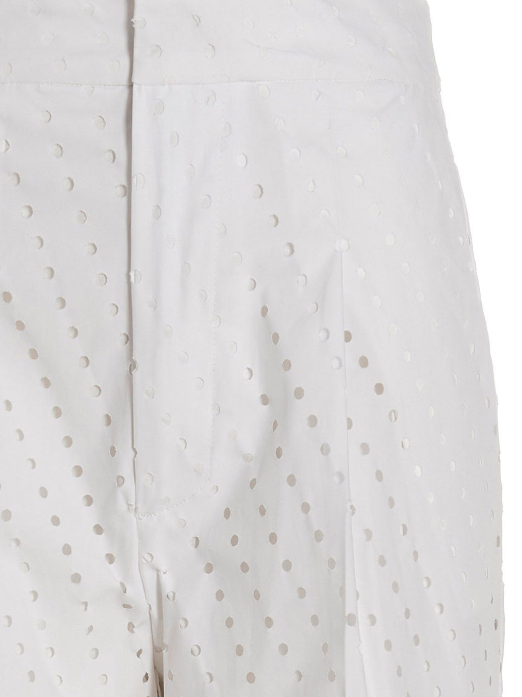 NUDE White Cotton Casual Pants