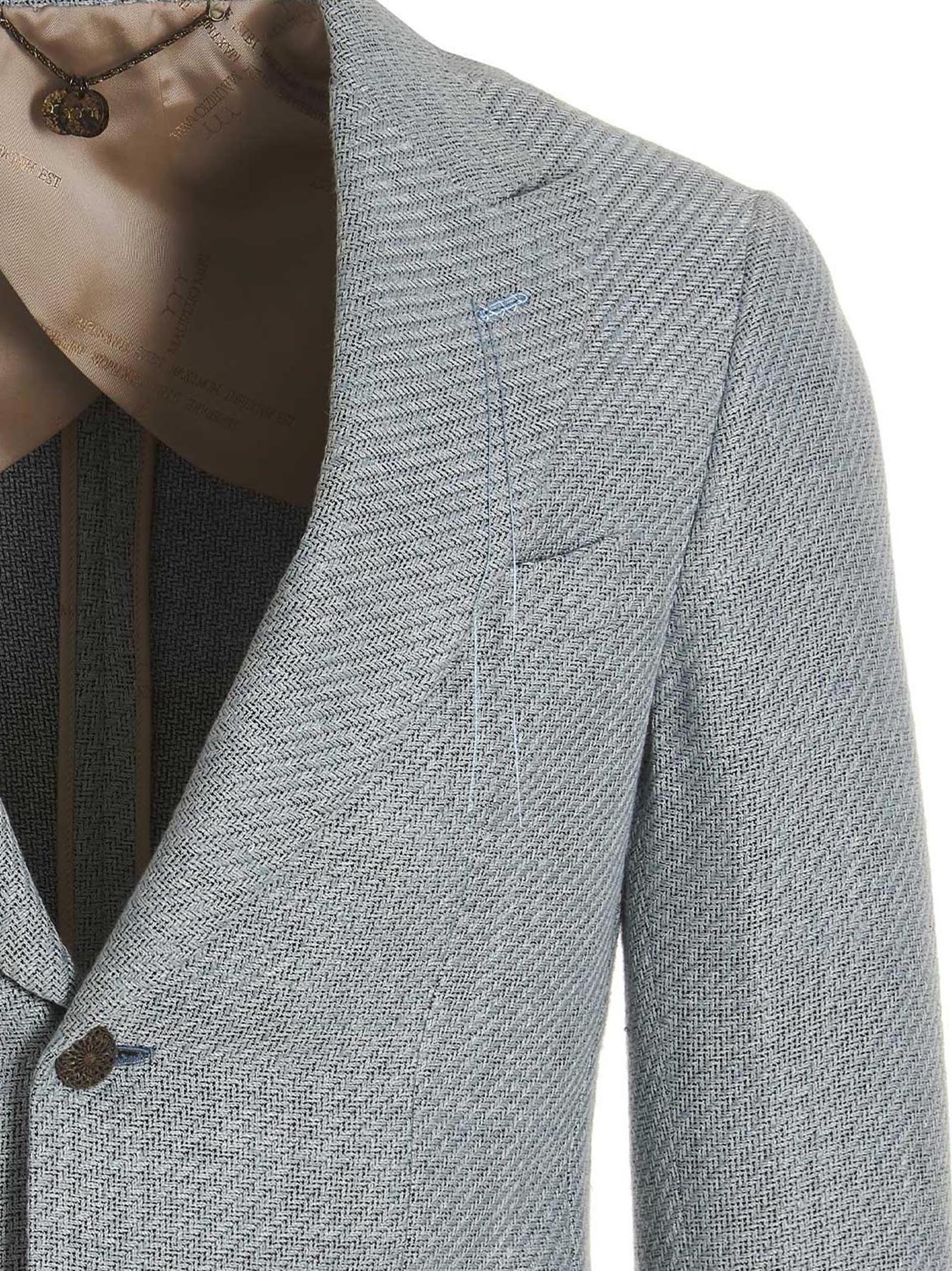 MAURIZIO MIRI Blue Silk Blazer