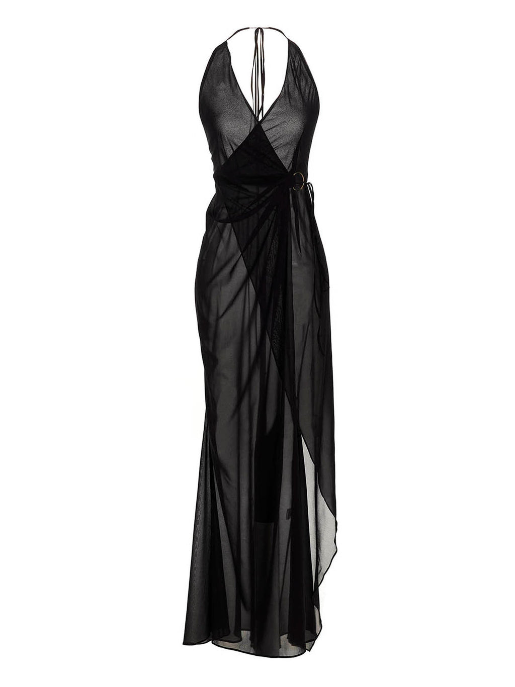 Louisa Ballou Black Silk Long Dress