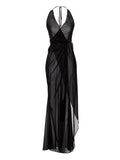 Louisa Ballou Black Silk Long Dress