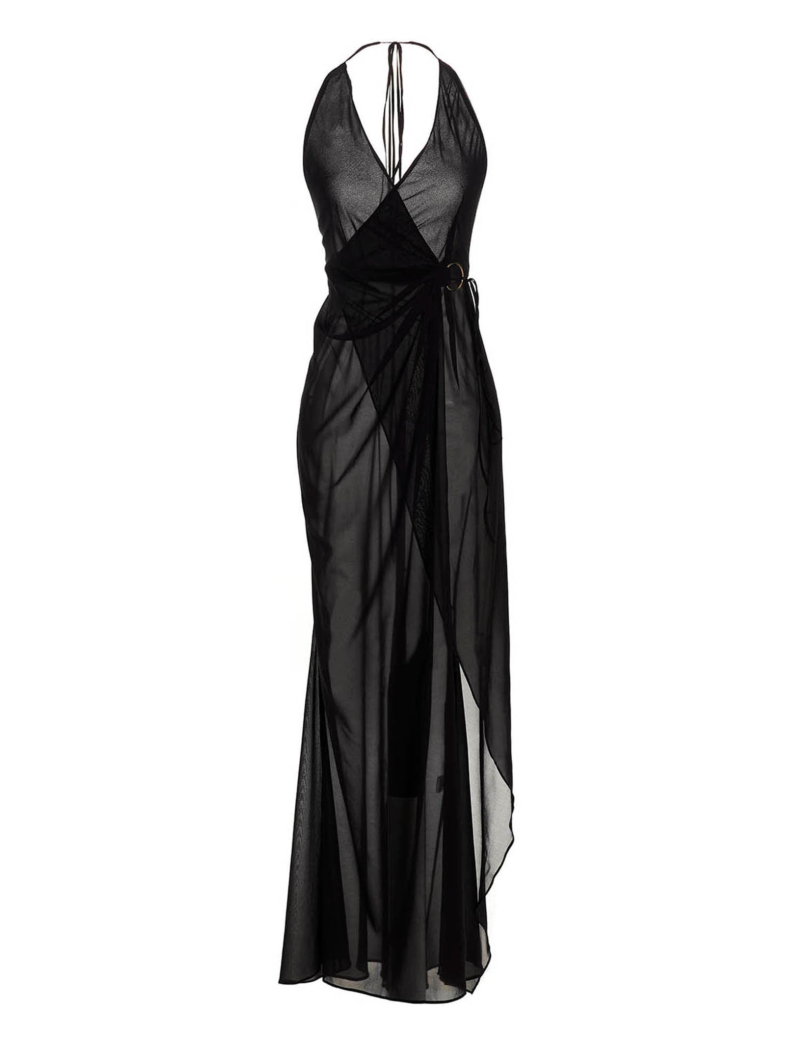 Louisa Ballou Black Silk Long Dress