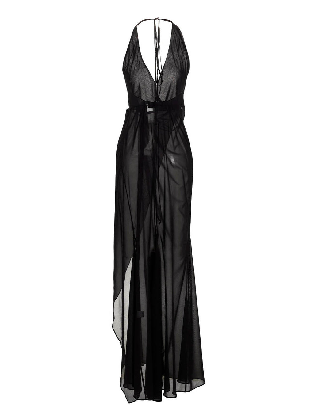 Louisa Ballou Black Silk Long Dress
