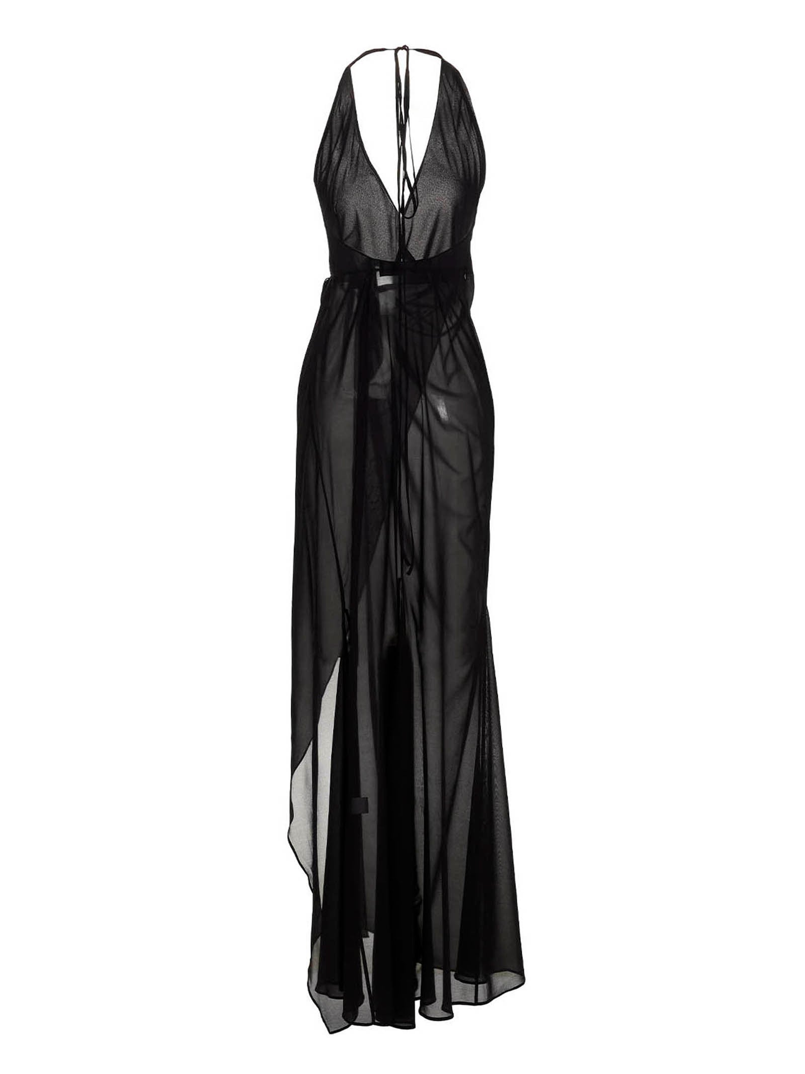 Louisa Ballou Black Silk Long Dress