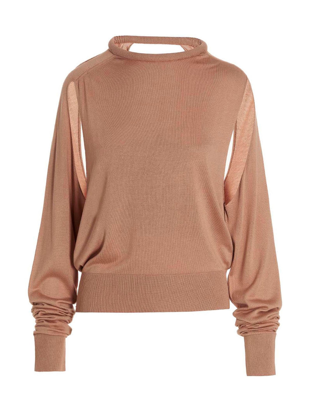 RAMAEL Beige Silk Cardigan