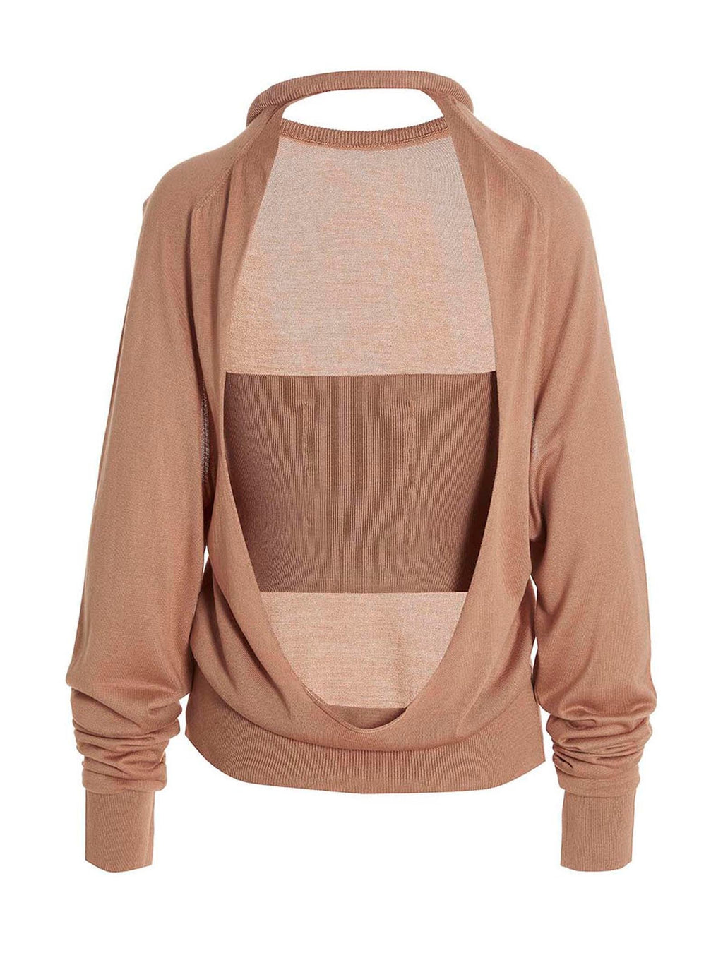 RAMAEL Beige Silk Cardigan
