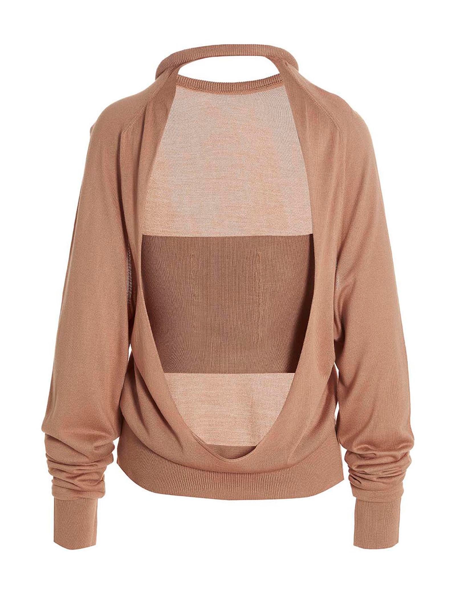 RAMAEL Beige Silk Cardigan