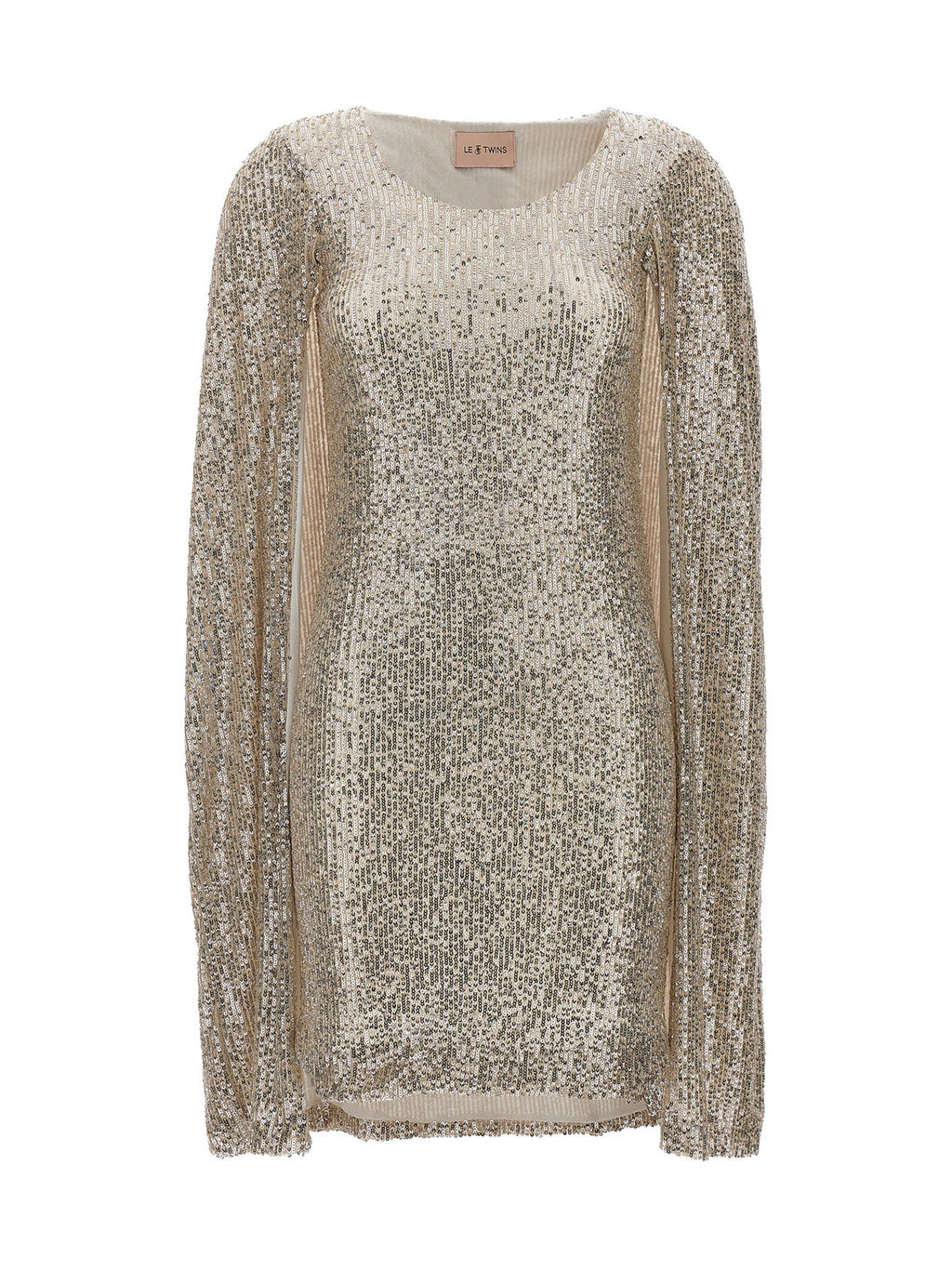 LE TWINS Silver Polyester Short Dress
