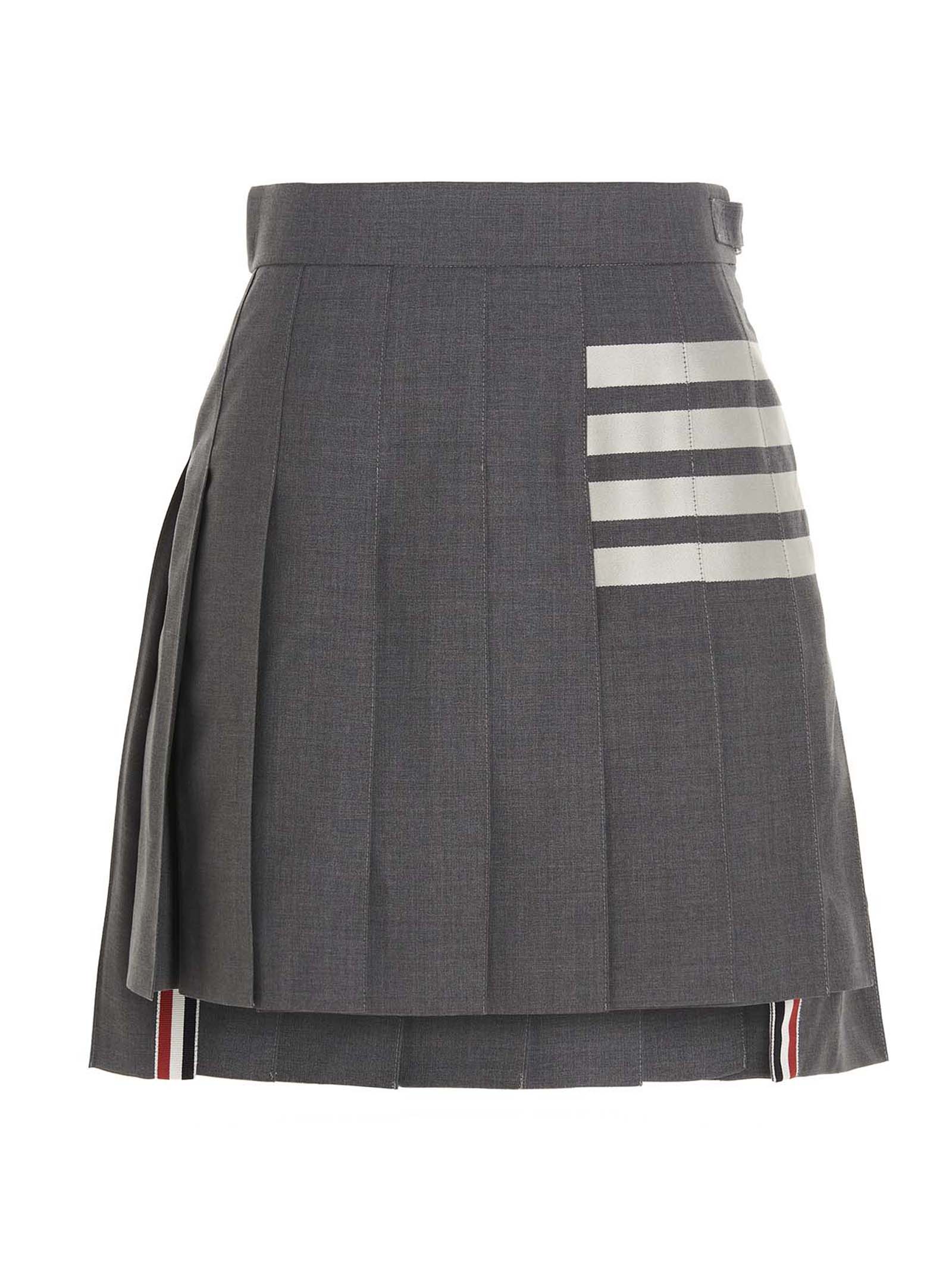 Thom Browne Gray Wool Long Skirt