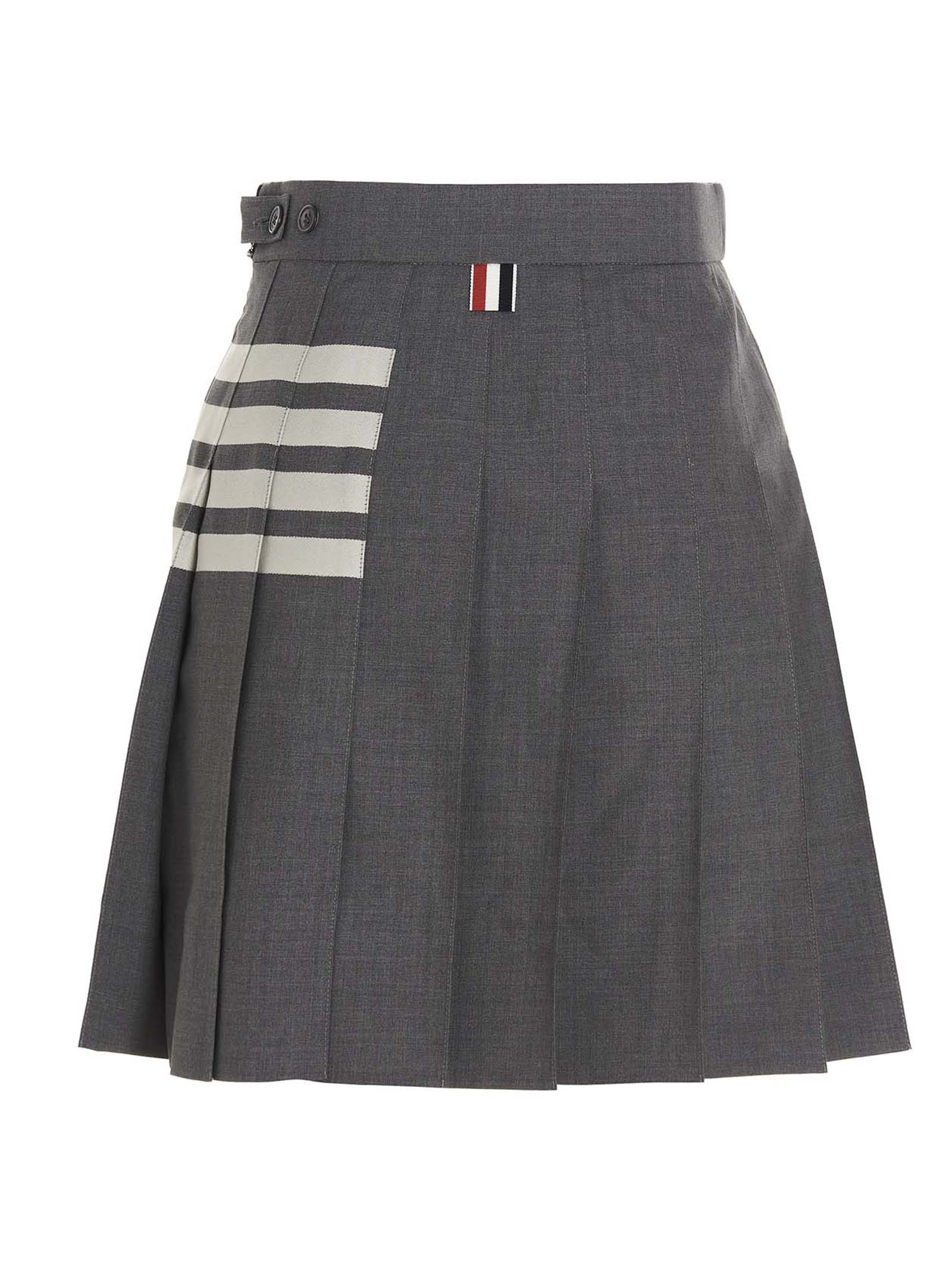 Thom Browne Gray Wool Long Skirt