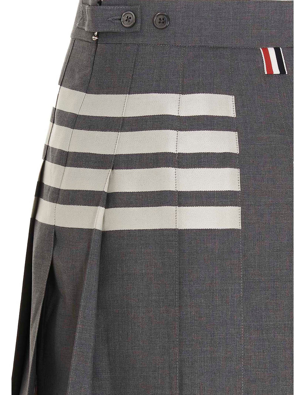 Thom Browne Gray Wool Long Skirt