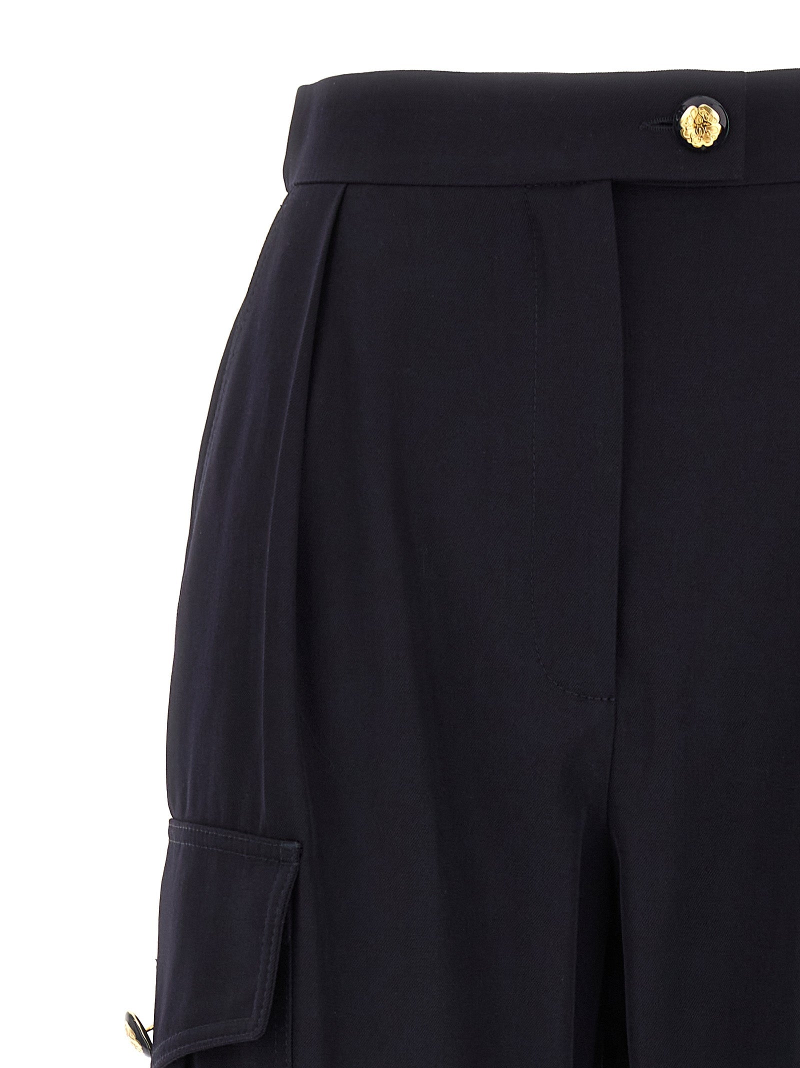 Alexander McQueen Blue Wool Cargo Pants