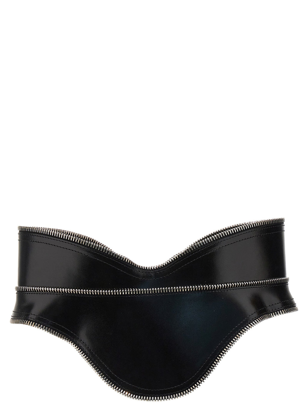 Alexander McQueen Black Leather Regular Belt