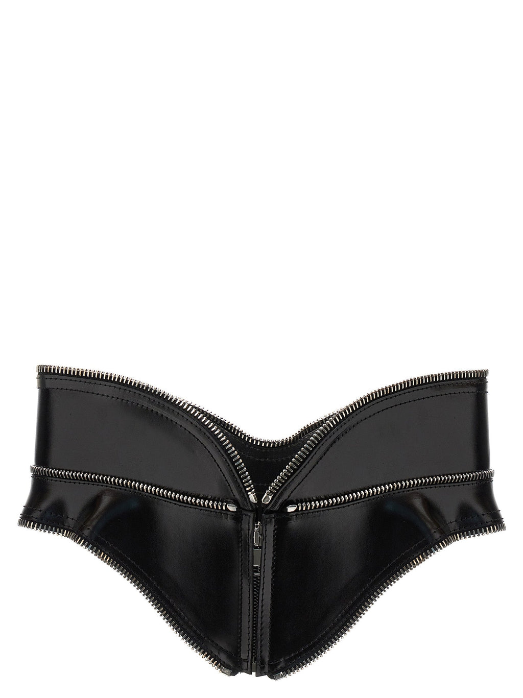 Alexander McQueen Black Leather Regular Belt