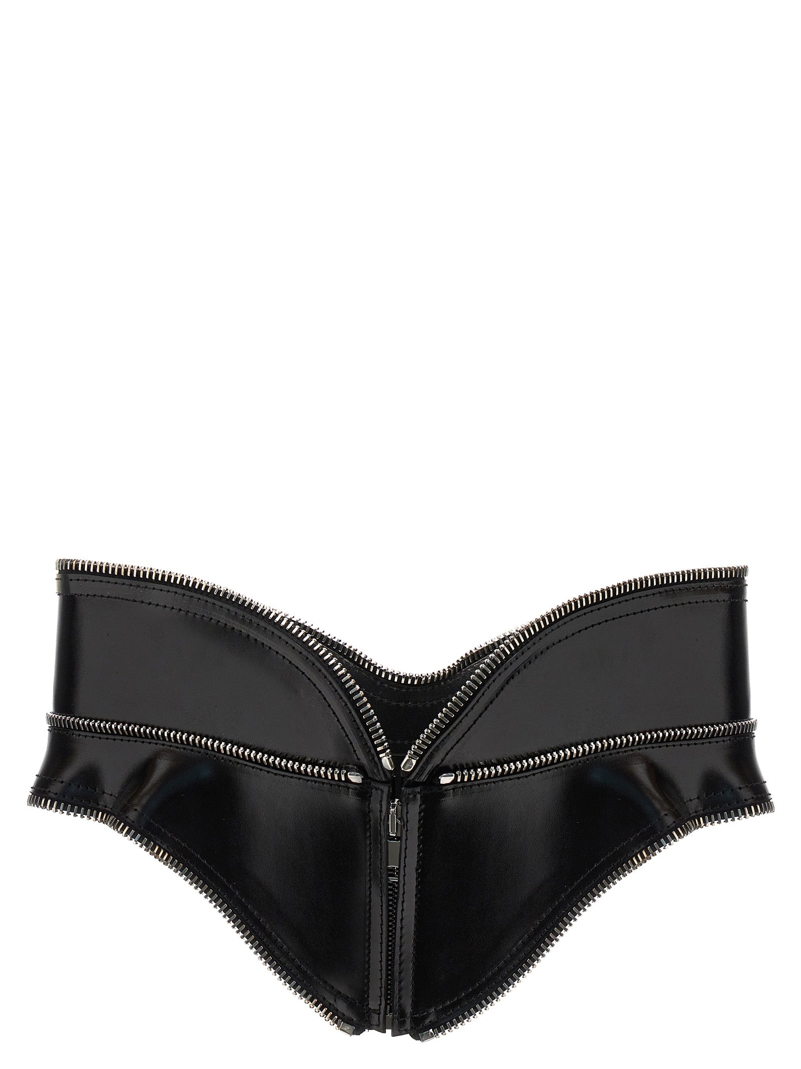 Alexander McQueen Black Leather Regular Belt