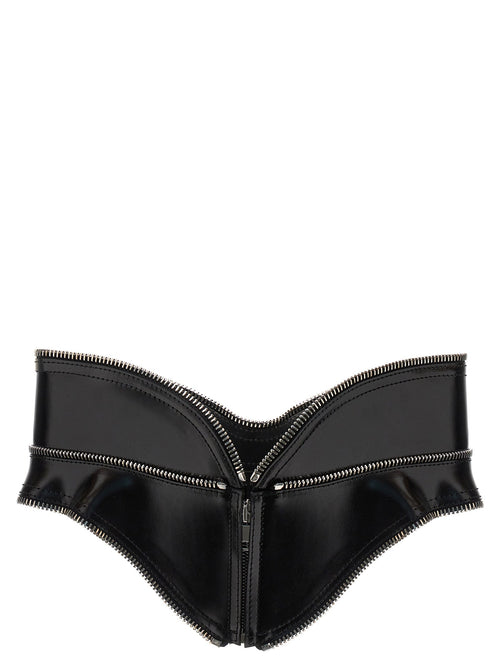 Alexander McQueen Black Leather Regular Belt