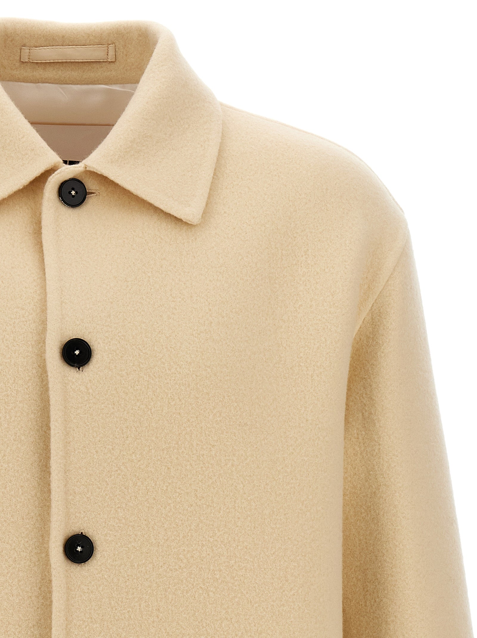 Jil Sander Beige Virgin Wool Coat