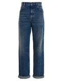Golden Goose Blue Cotton Straight-Leg Jeans