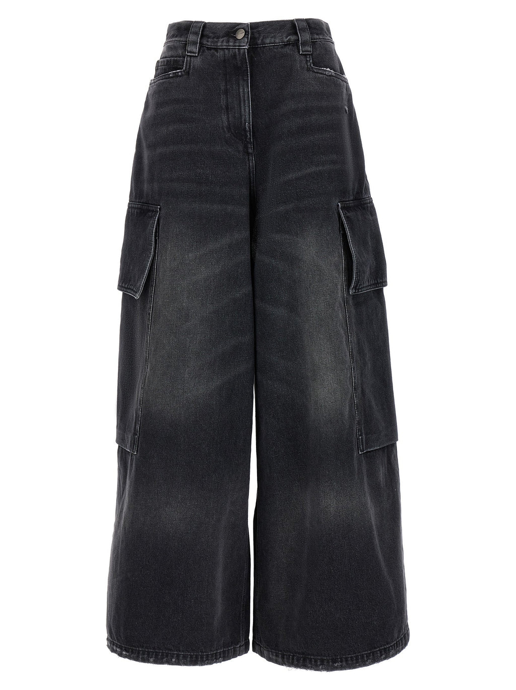 Palm Angels Gray Cotton Cargo Shorts