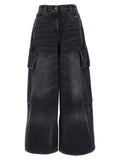 Palm Angels Gray Cotton Cargo Shorts