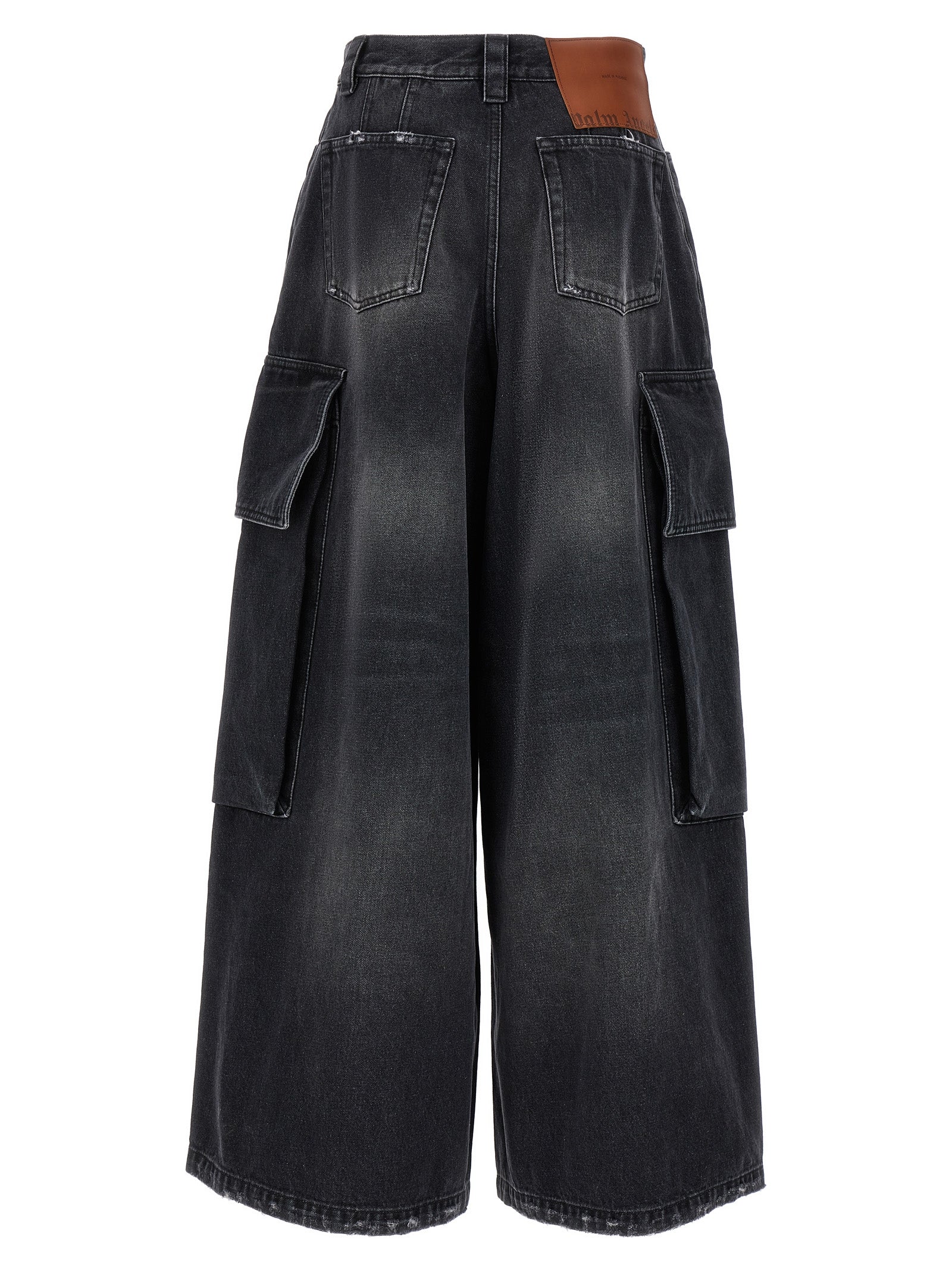 Palm Angels Gray Cotton Cargo Shorts