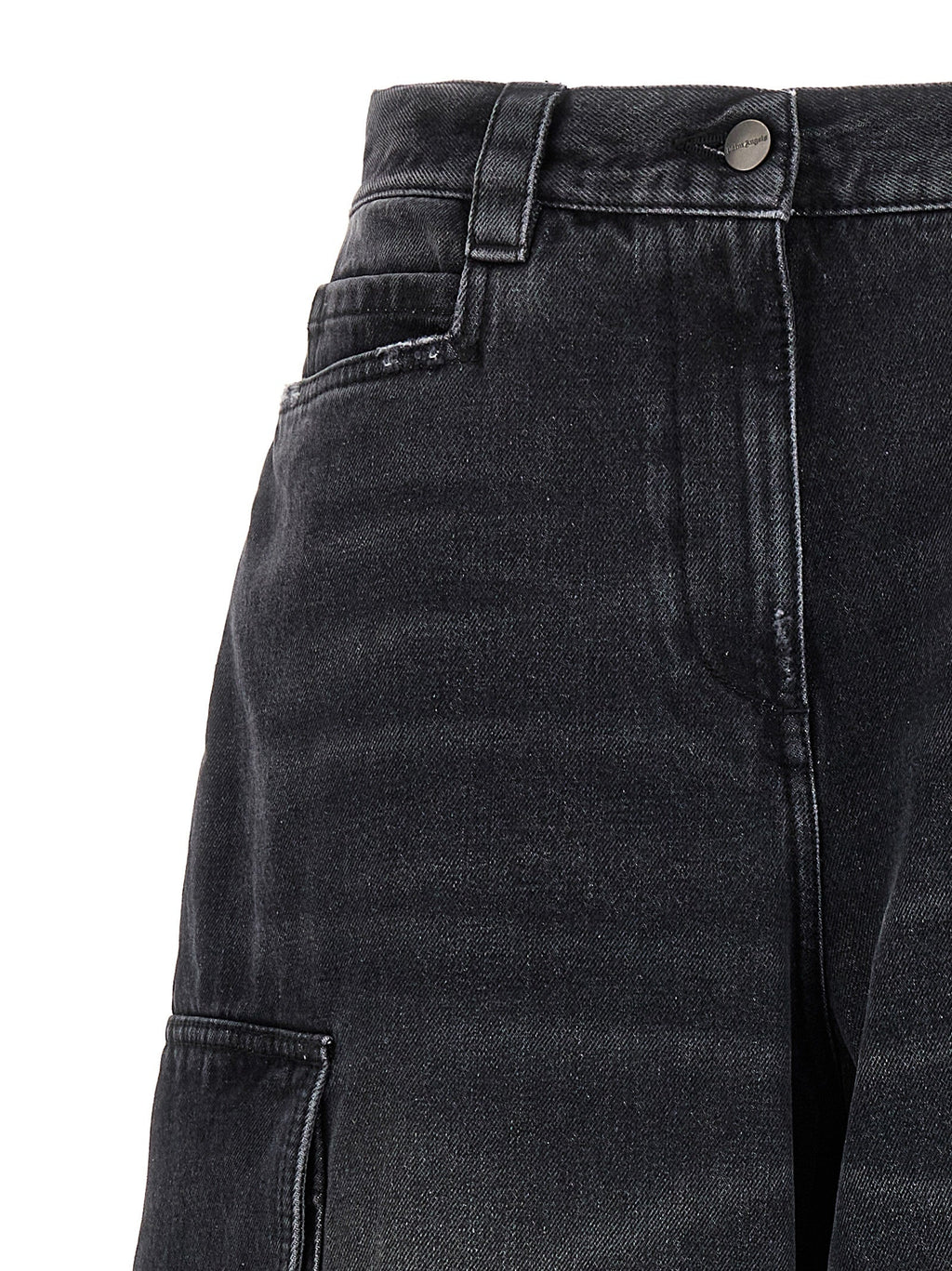 Palm Angels Gray Cotton Cargo Shorts