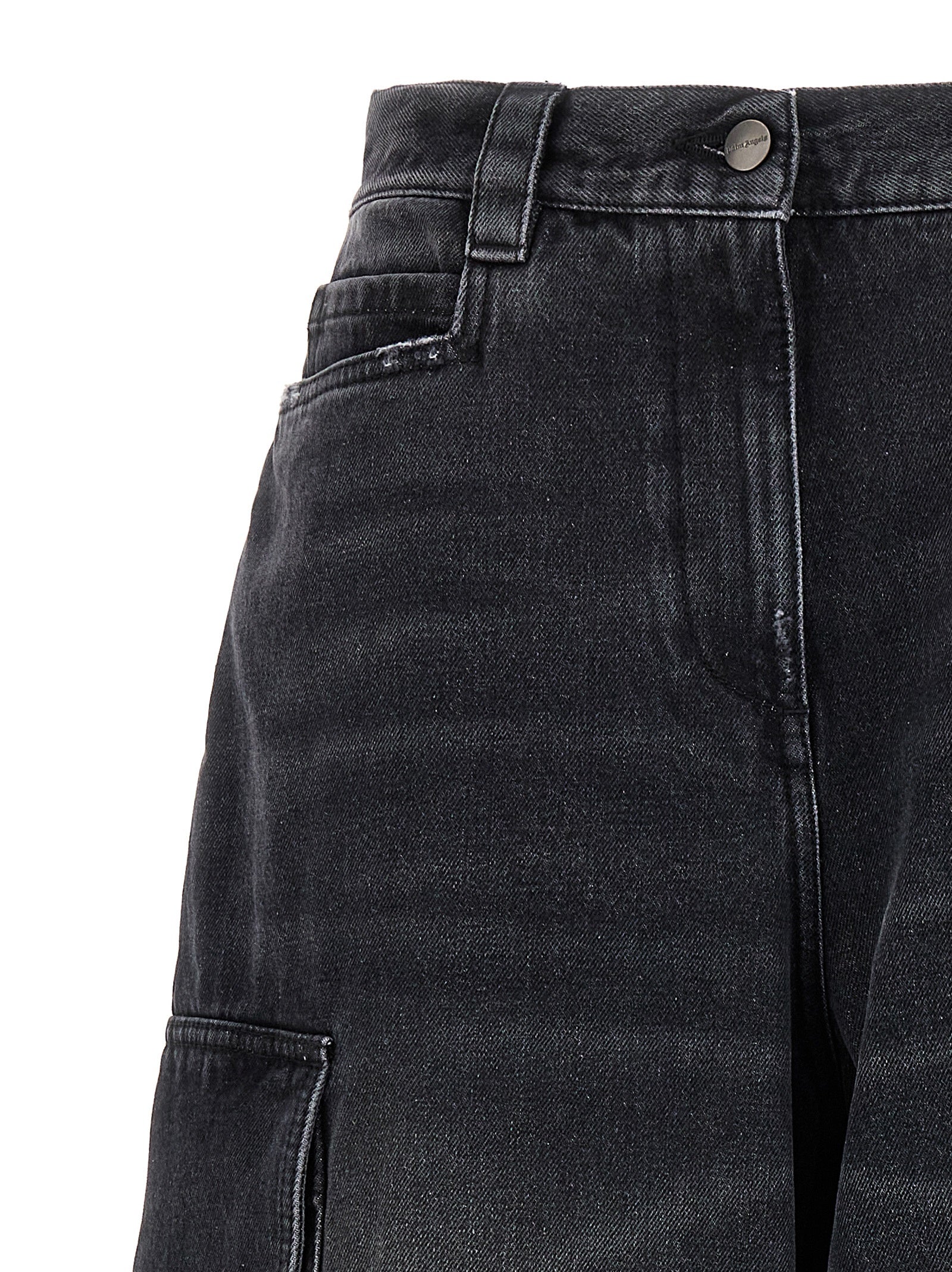 Palm Angels Gray Cotton Cargo Shorts