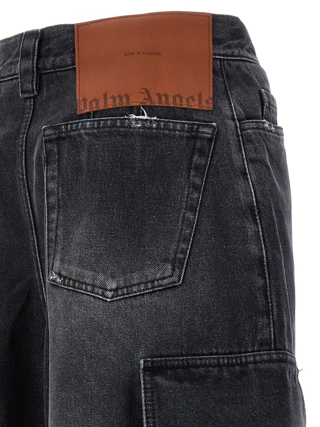 Palm Angels Gray Cotton Cargo Shorts