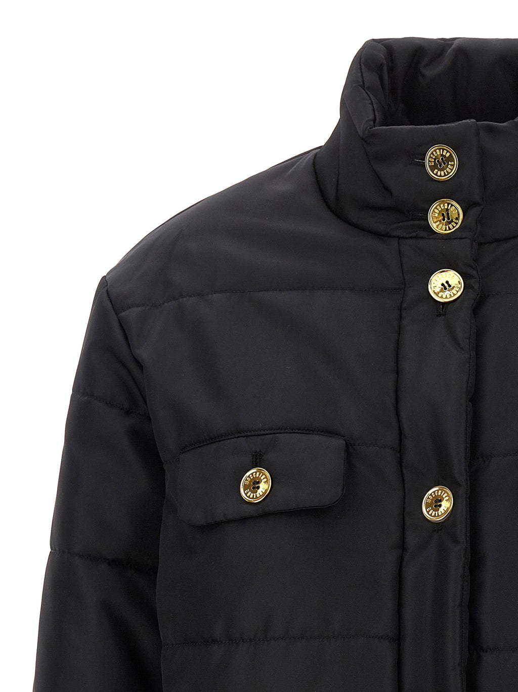 Moschino Black Polyamide Full-Length Jacket