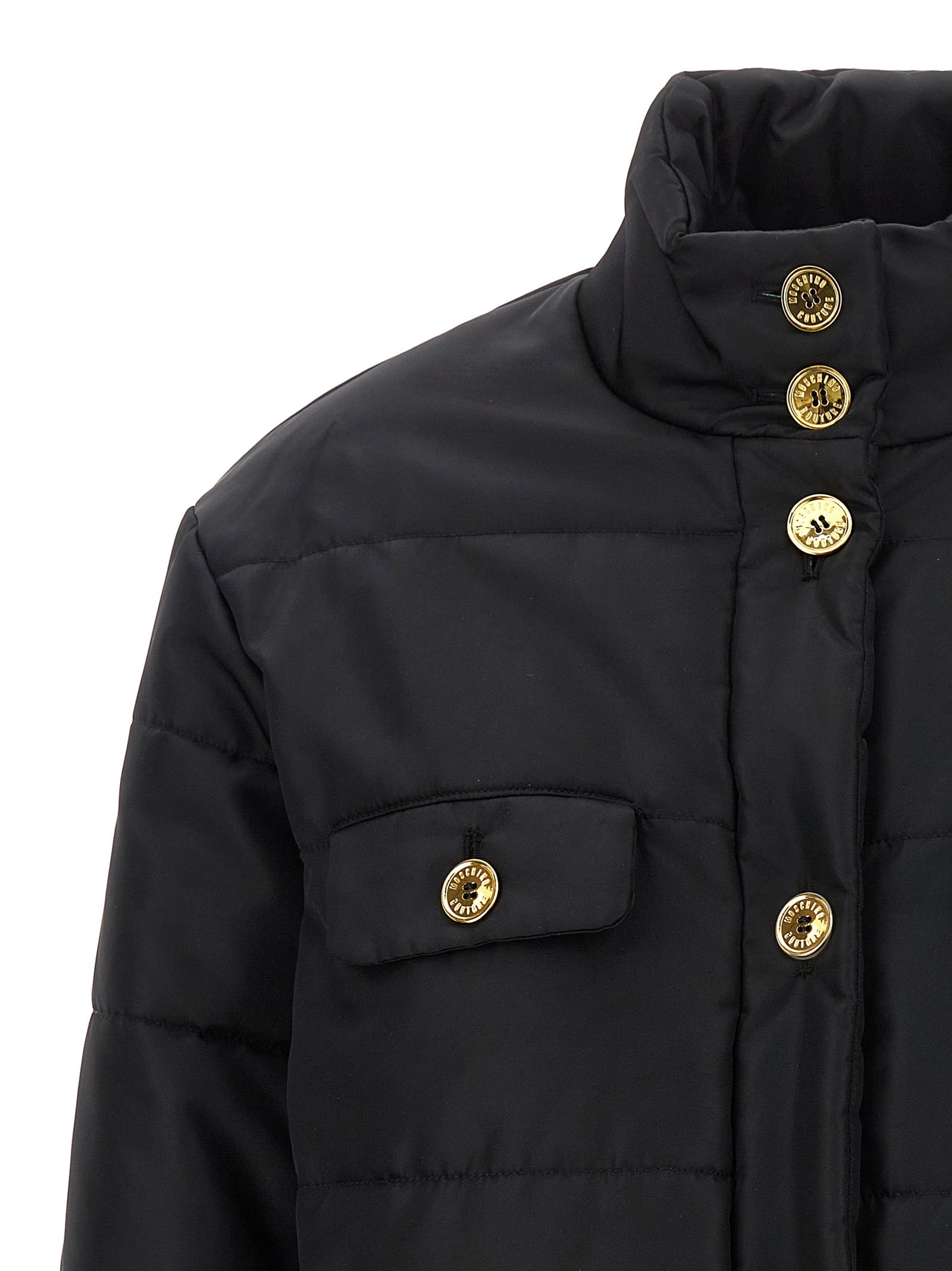 Moschino Black Polyamide Full-Length Jacket