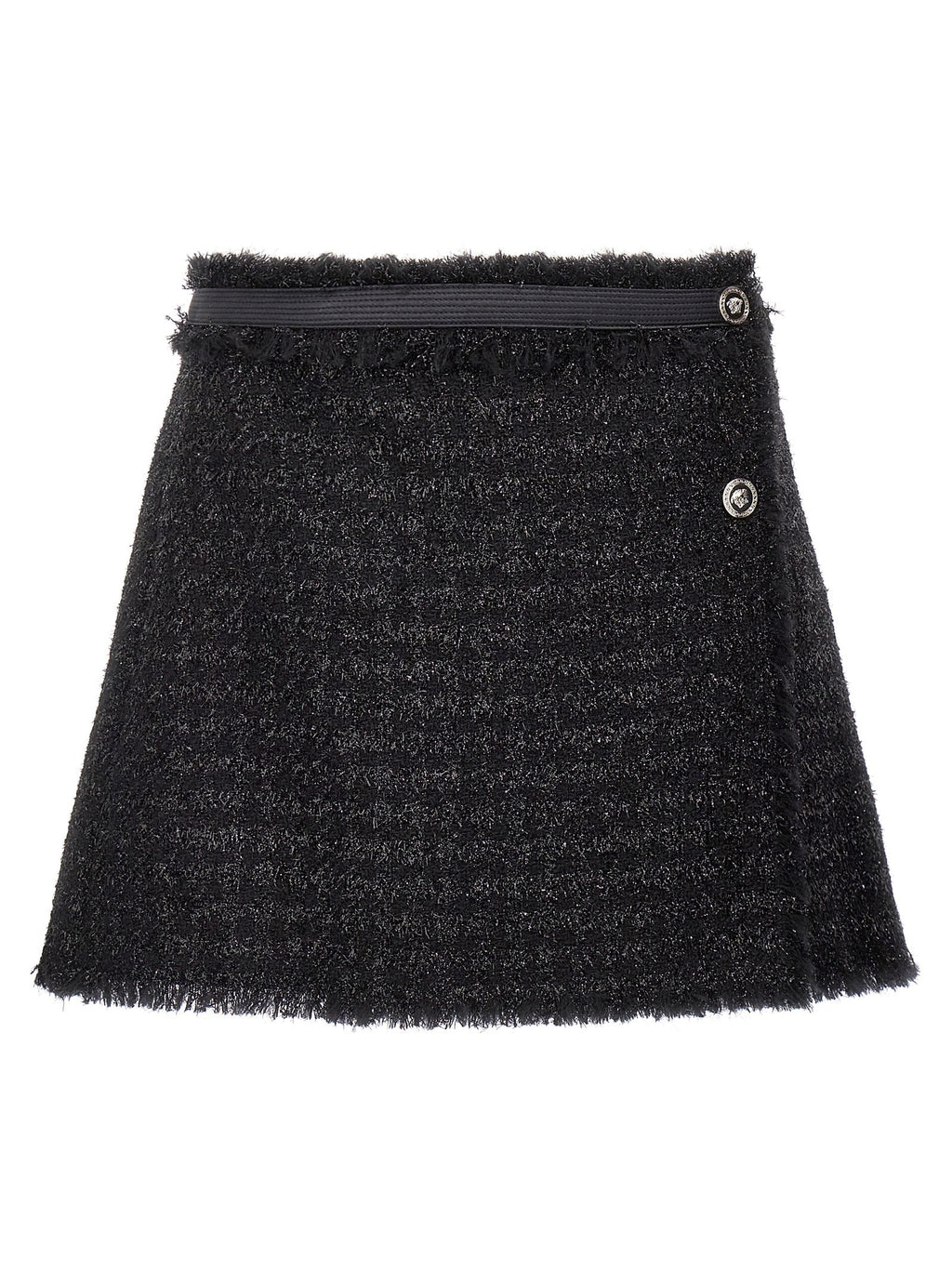 Versace Black Virgin Wool Long Skirt