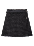 Versace Black Virgin Wool Long Skirt