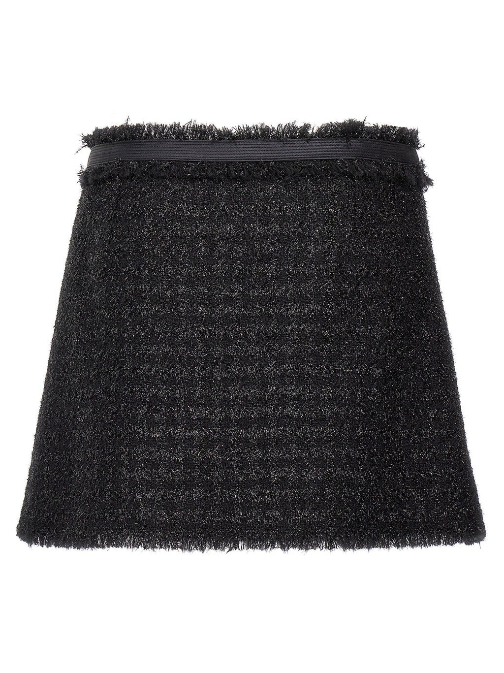 Versace Black Virgin Wool Long Skirt