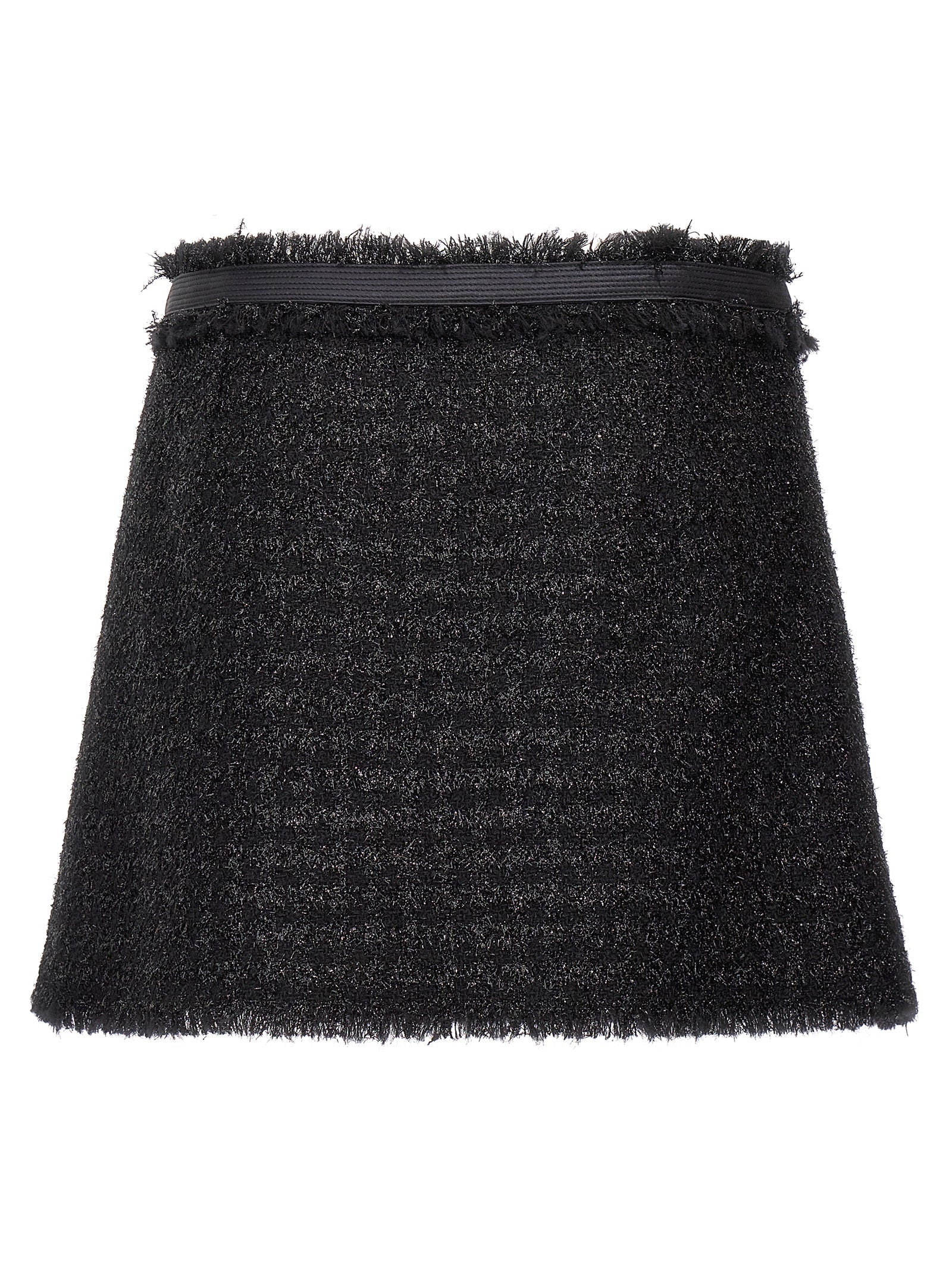 Versace Black Virgin Wool Long Skirt