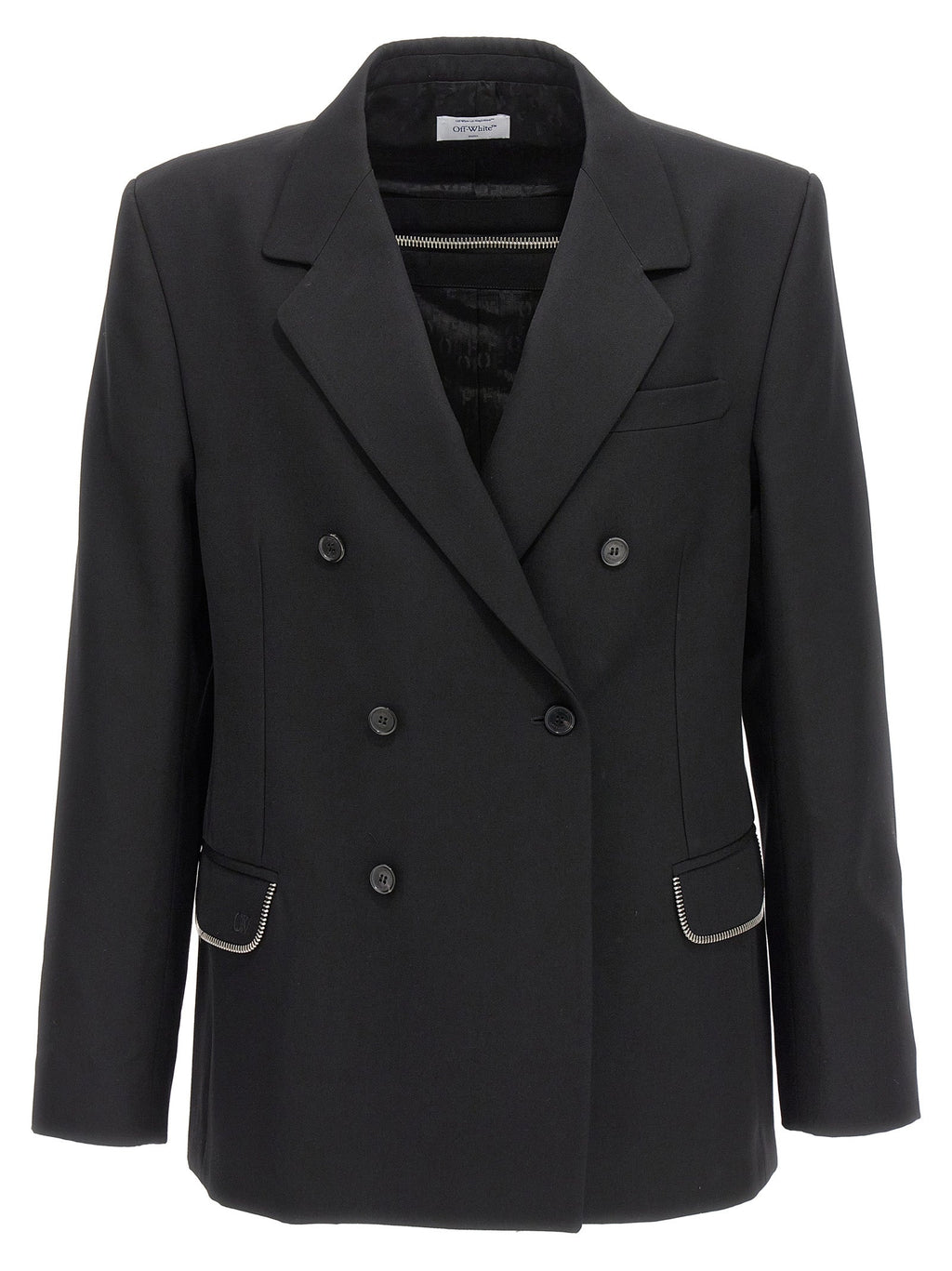 Off-White Black Virgin Wool Blazer