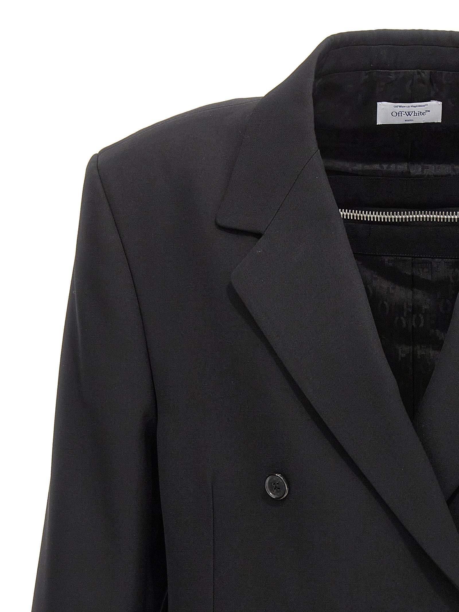 Off-White Black Virgin Wool Blazer