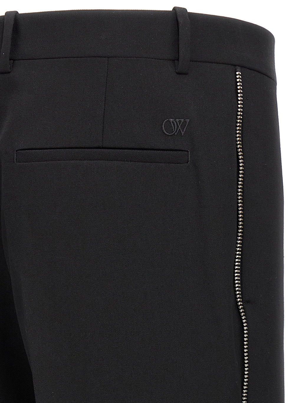 Off-White Black Virgin Wool Dress Pants