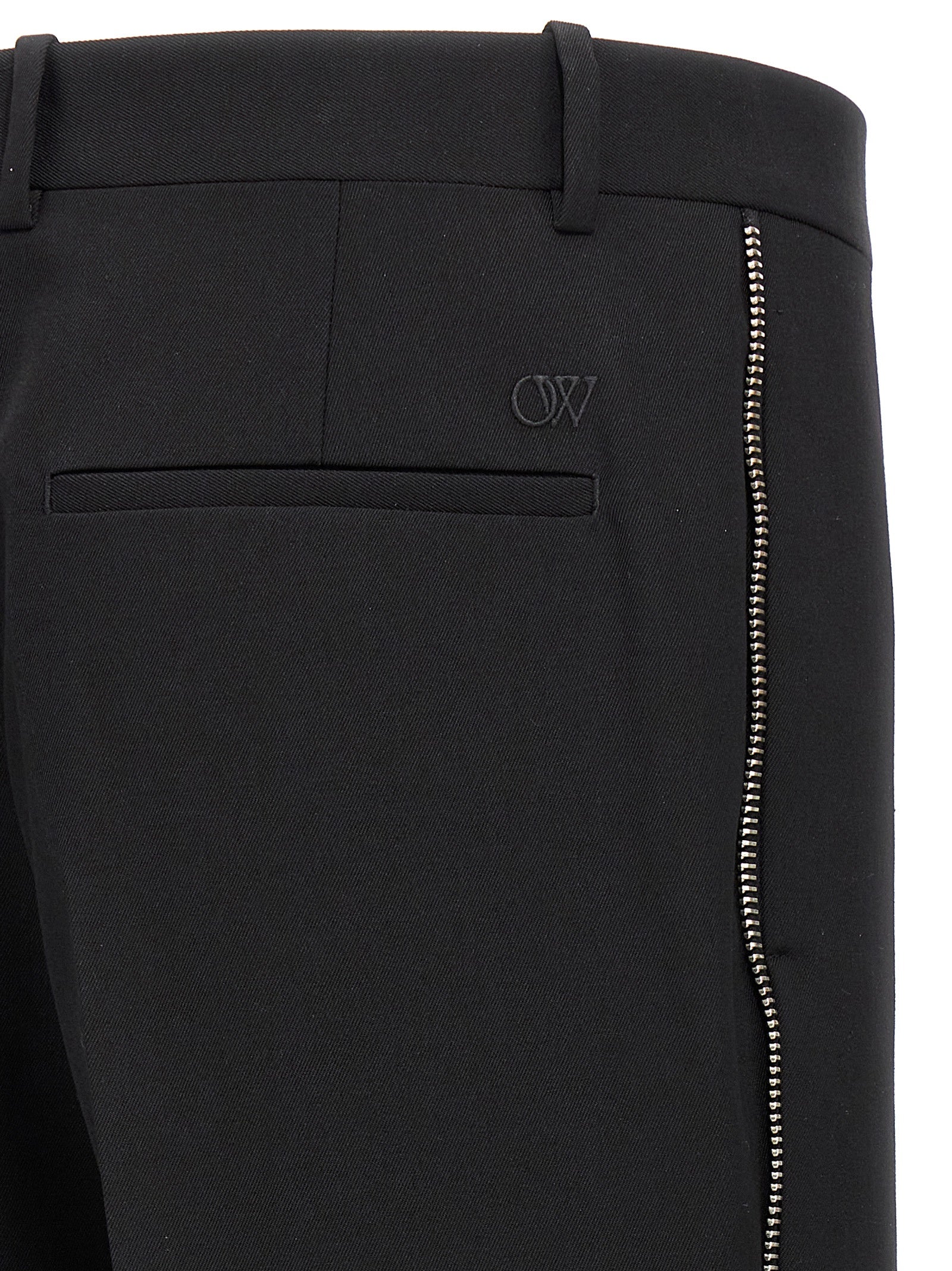 Off-White Black Virgin Wool Dress Pants