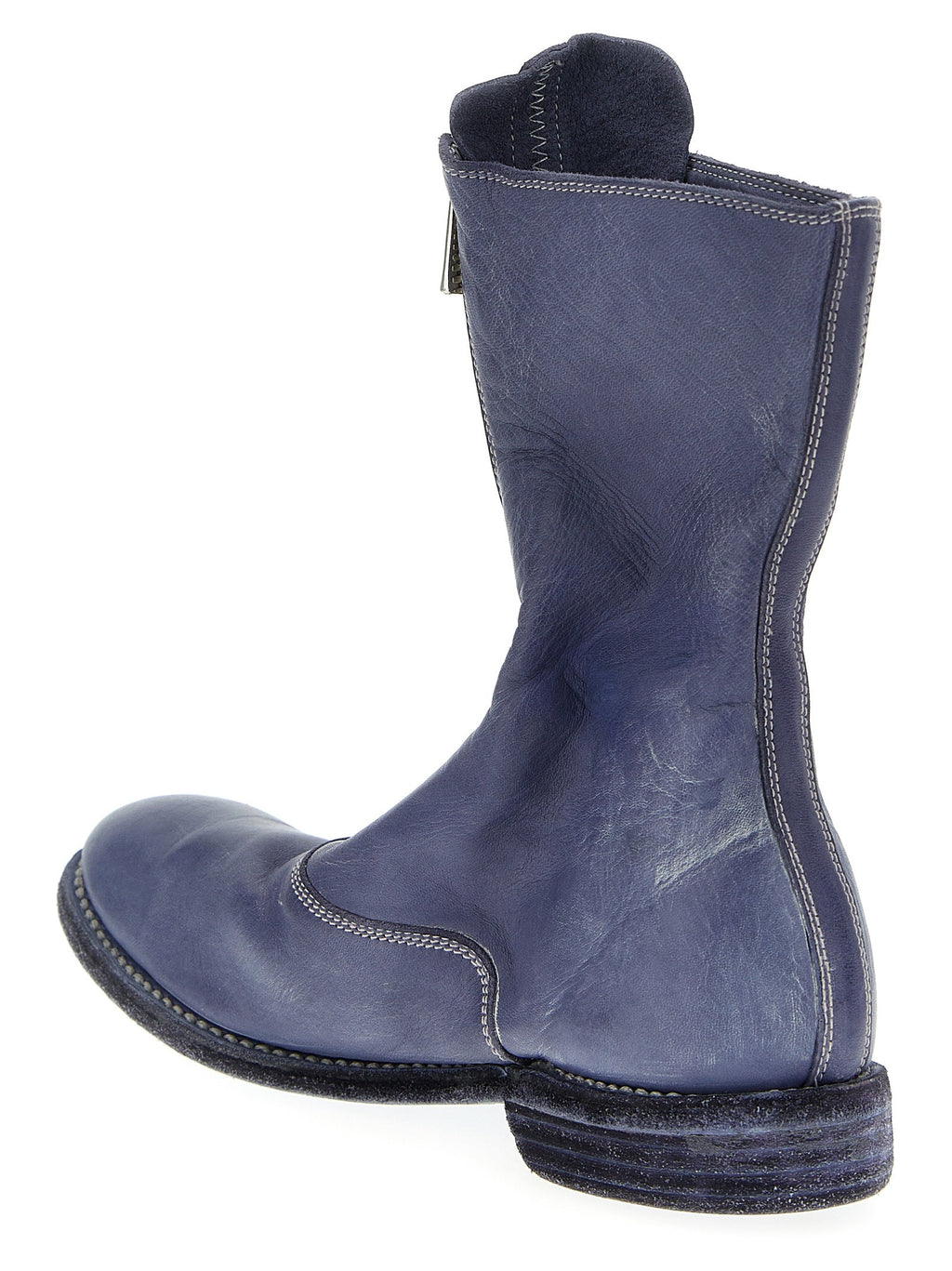 Guidi Purple Leather Ankle Boots