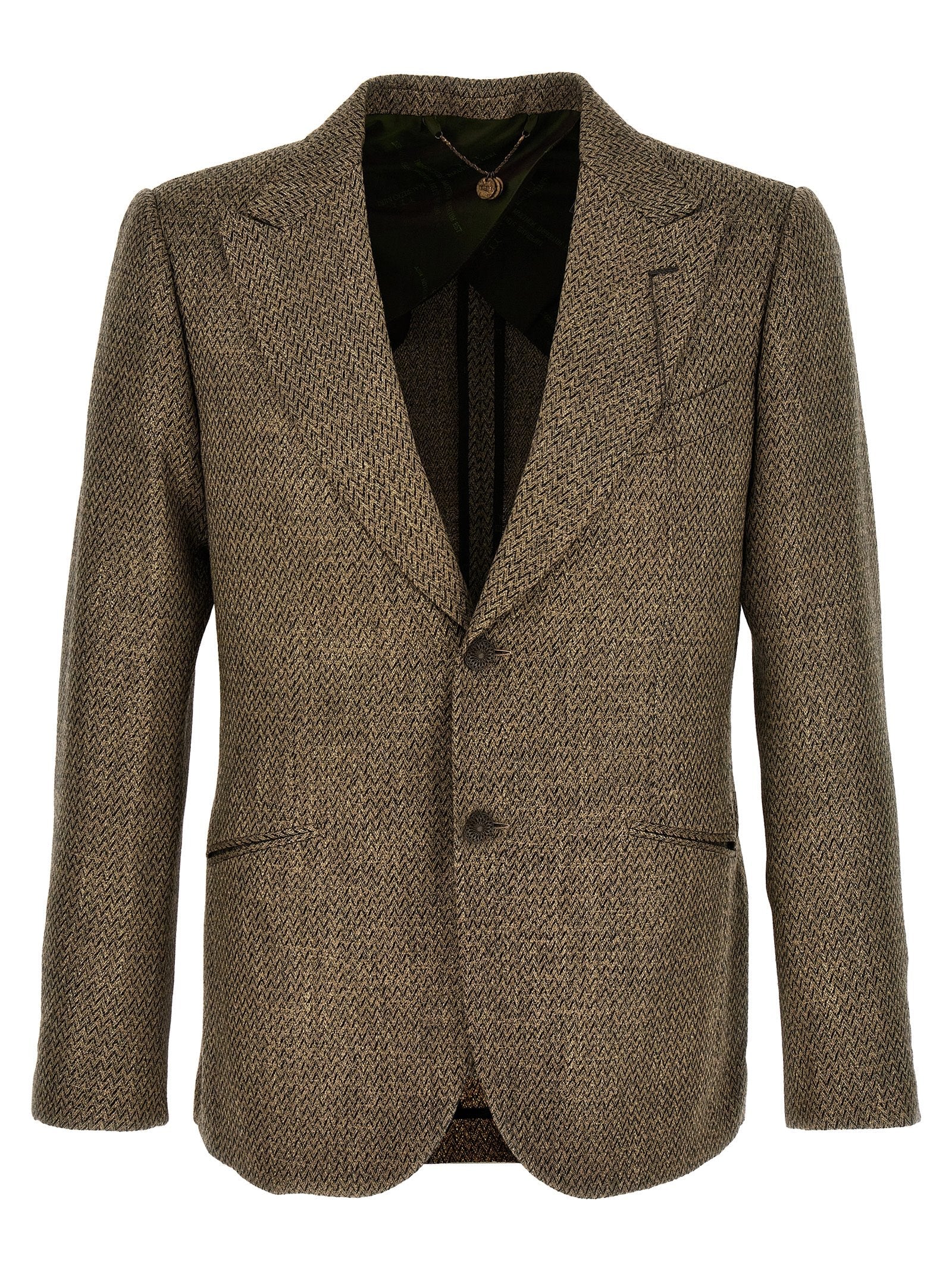 MAURIZIO MIRI Beige Alpaca Leather Blazer