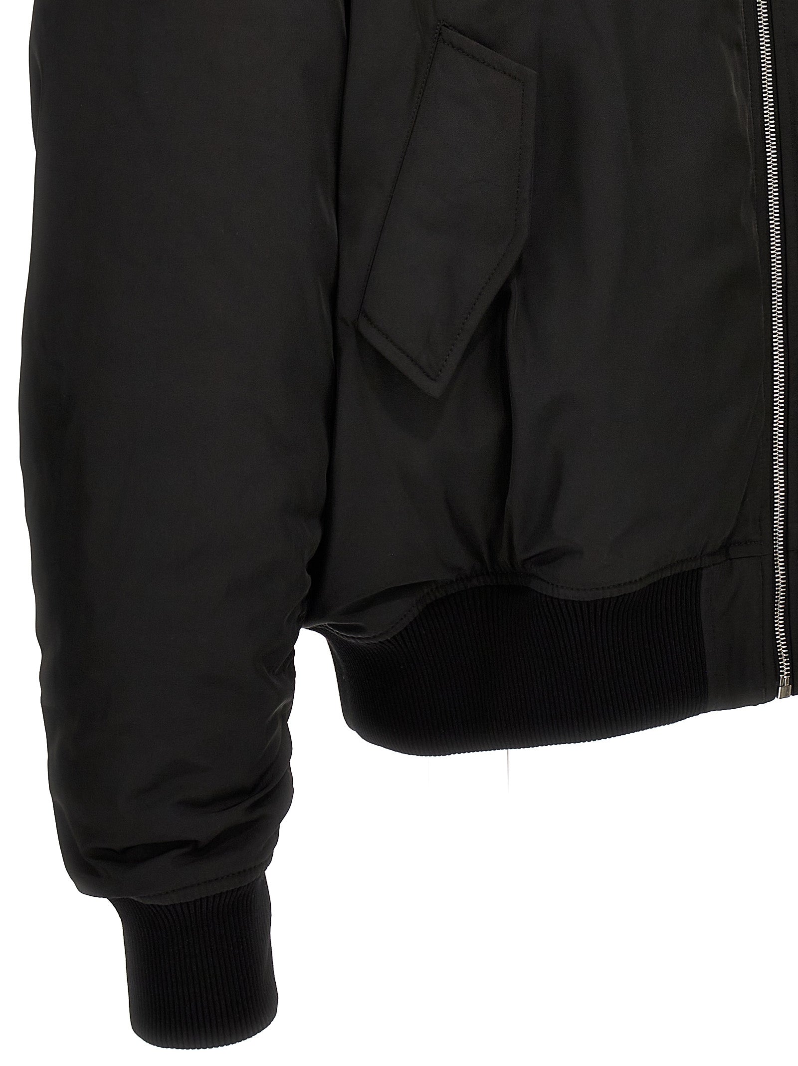 1989 Studio Black Polyester Bomber