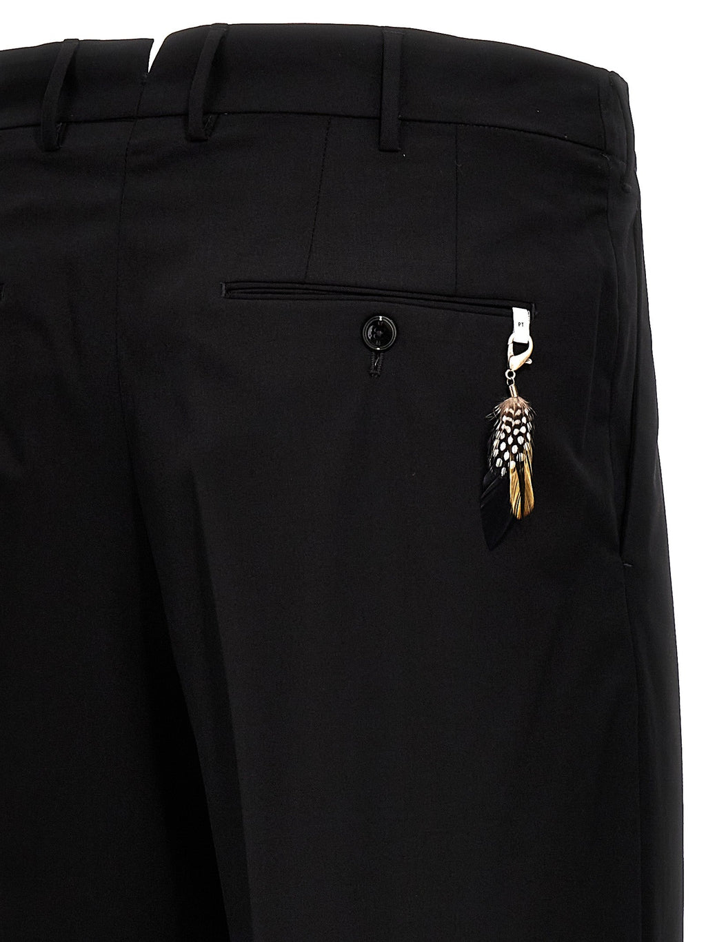 PT Torino Black Virgin Wool Dress Pants