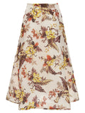 Zimmermann Multicolor Linen Midi Skirt