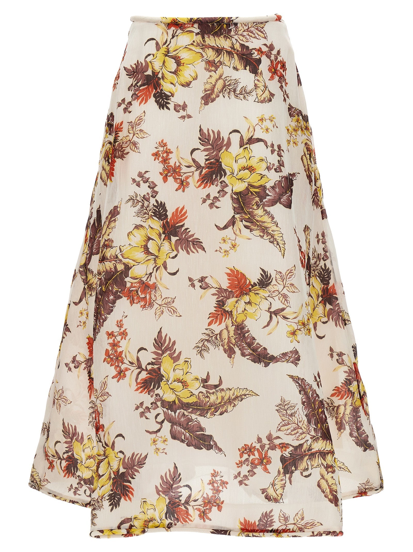 Zimmermann Multicolor Linen Midi Skirt