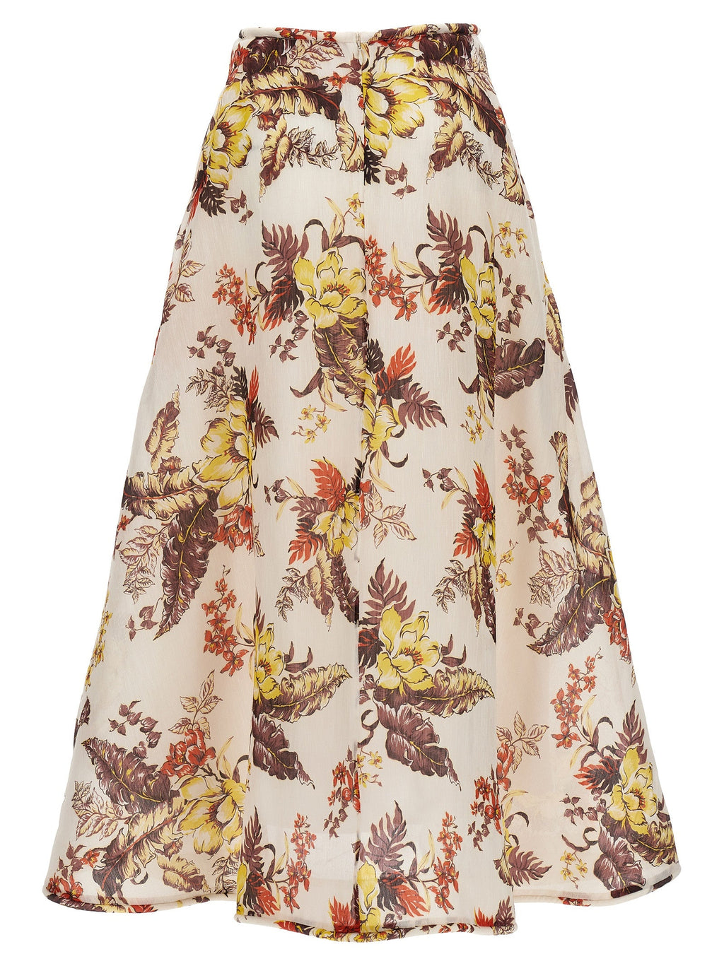 Zimmermann Multicolor Linen Midi Skirt