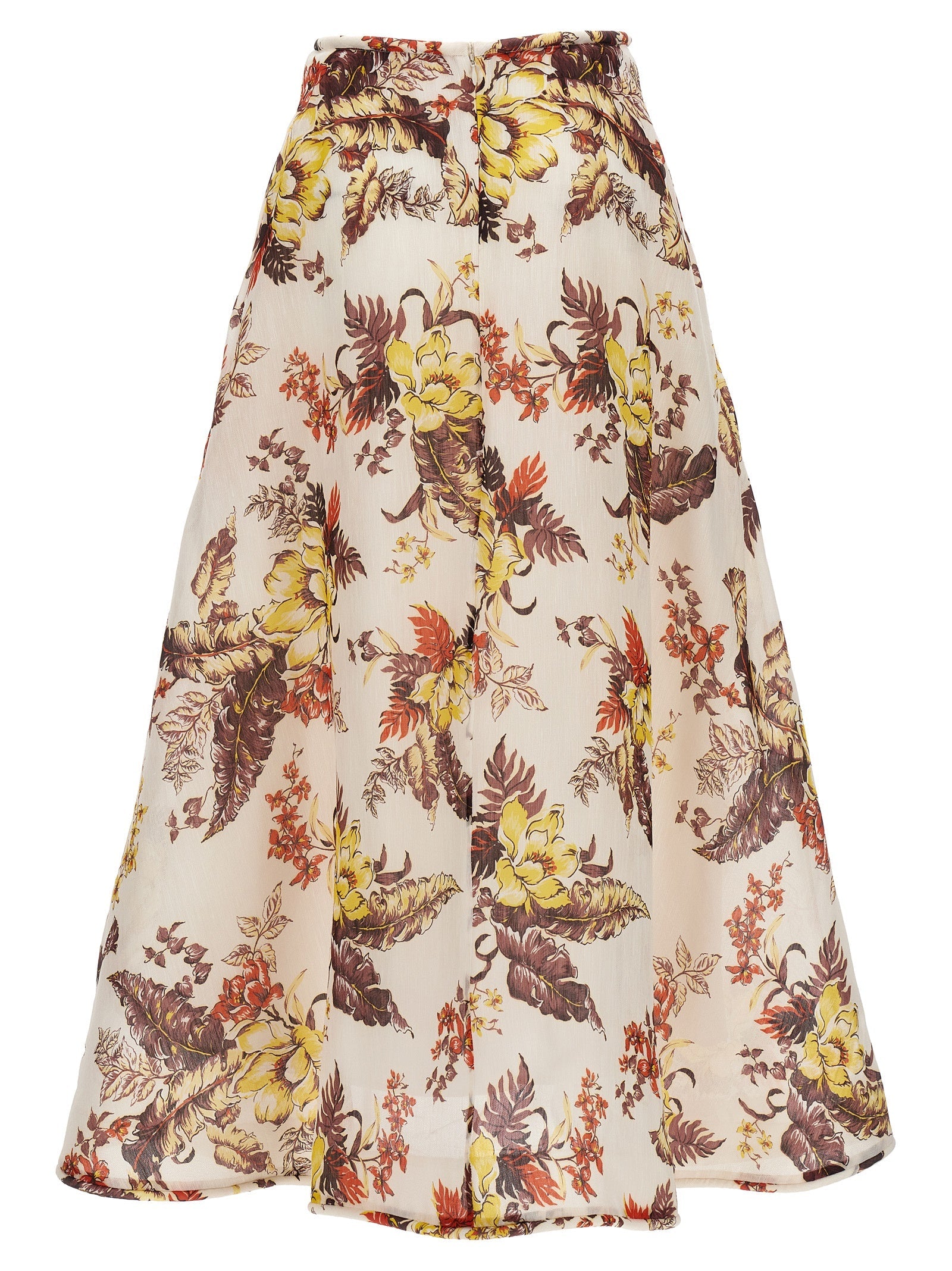 Zimmermann Multicolor Linen Midi Skirt