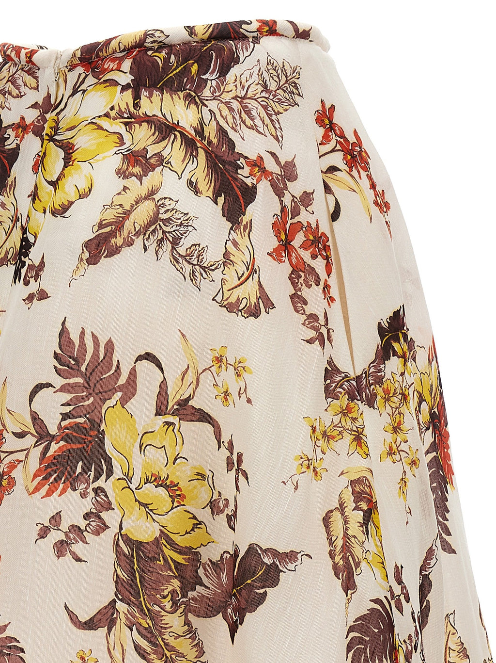 Zimmermann Multicolor Linen Midi Skirt