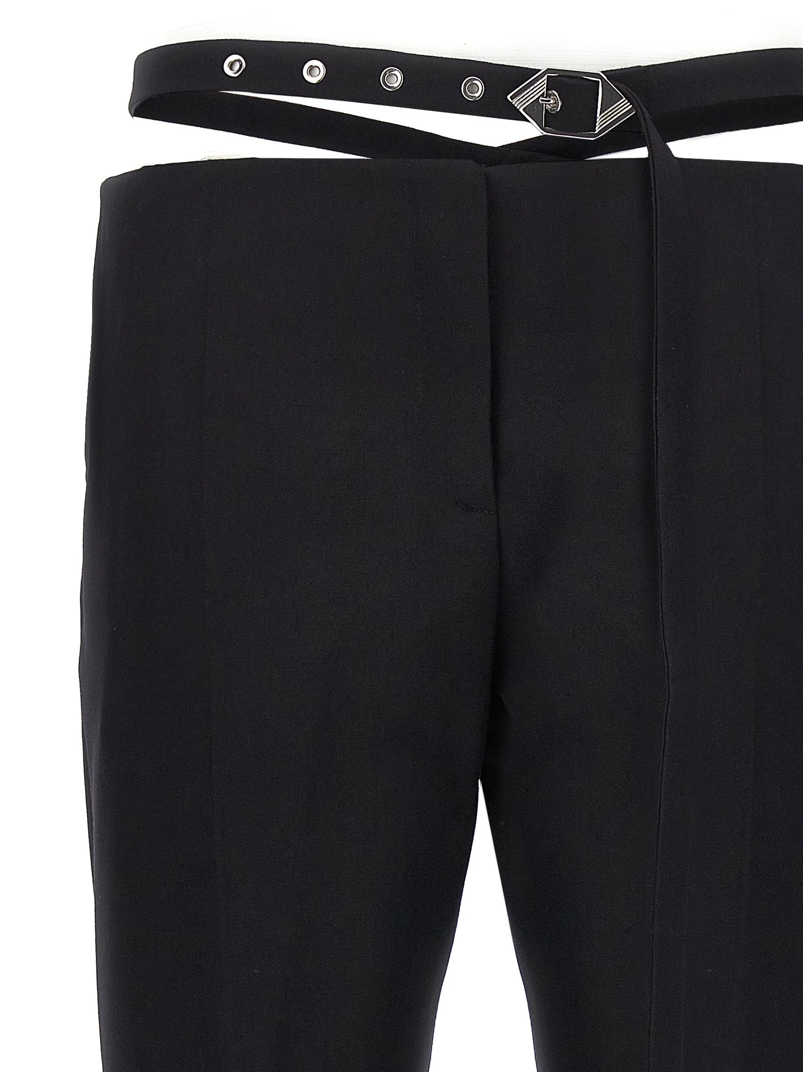 The Attico Black Virgin Wool Dress Pants