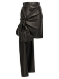 Alexander McQueen Black Lamb Leather Long Skirt