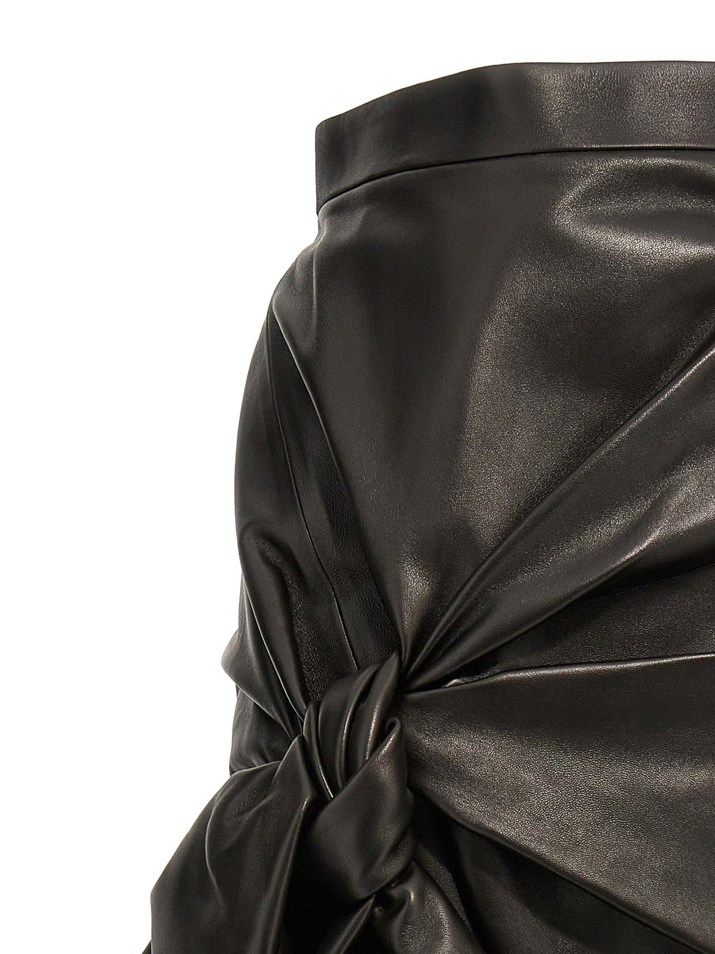 Alexander McQueen Black Lamb Leather Long Skirt
