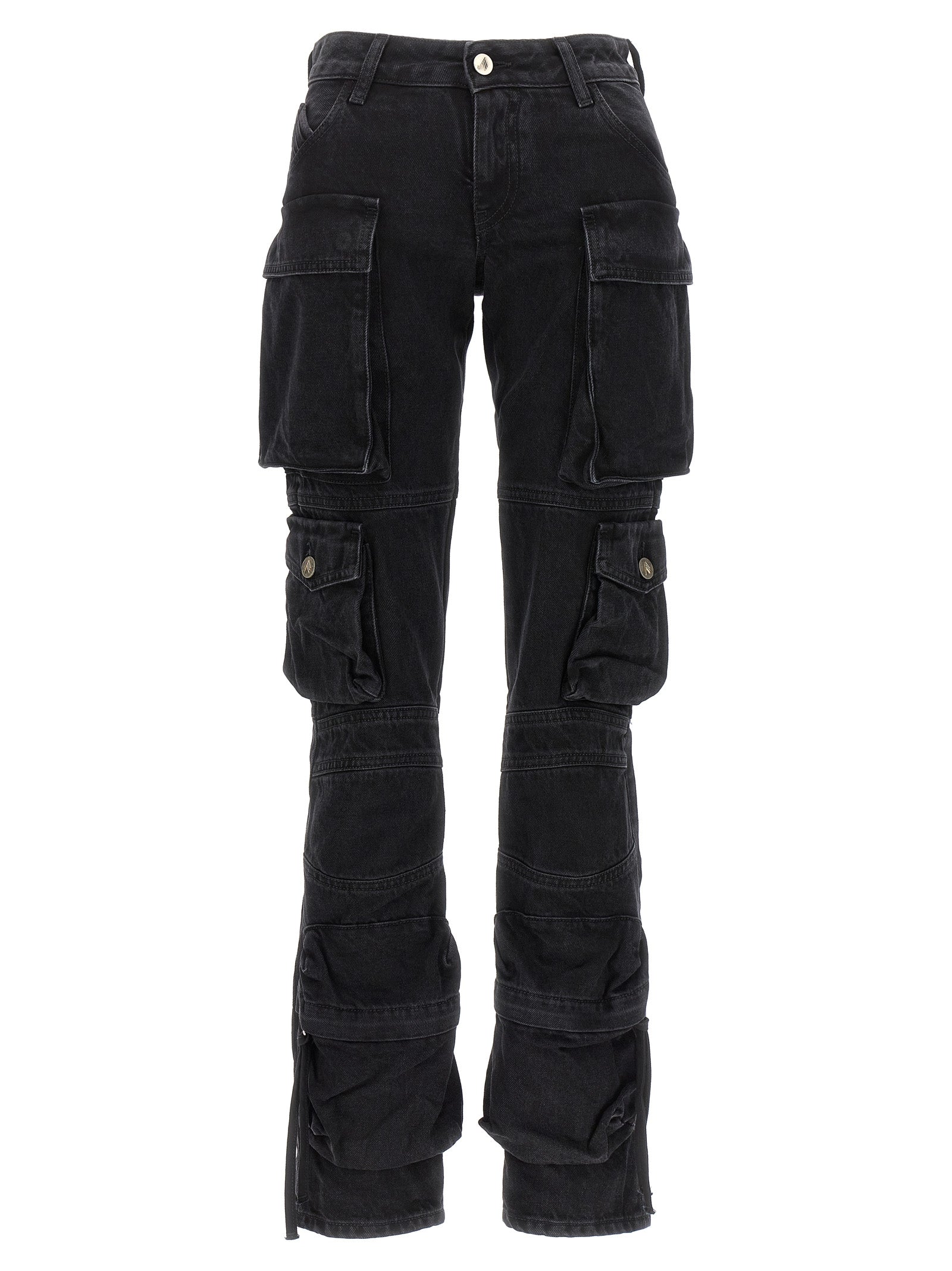 The Attico Black Cotton Cargo Pants